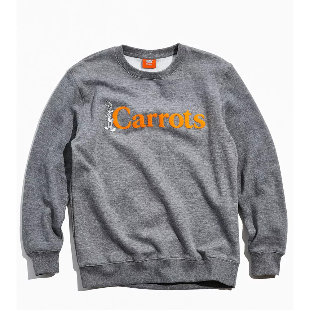 Anwar Carrots x Bugs Bunny "Looney Tunes" Crewneck Sweatshirt – Heather Grey – M